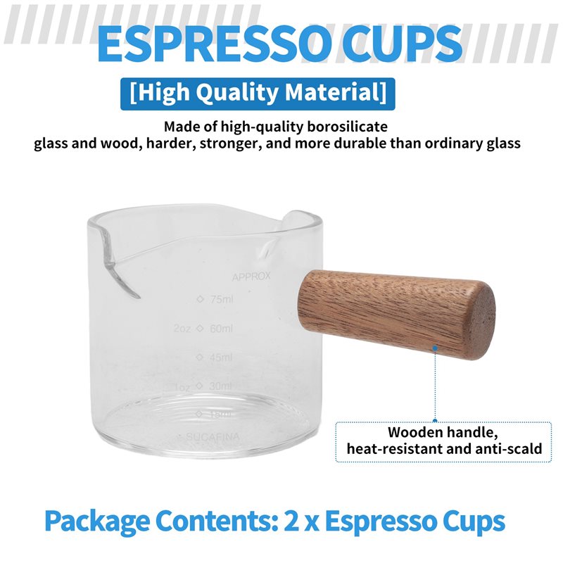 B50C, juego de 2 vasos medidor - Espresso Shot Glass reseña y precio